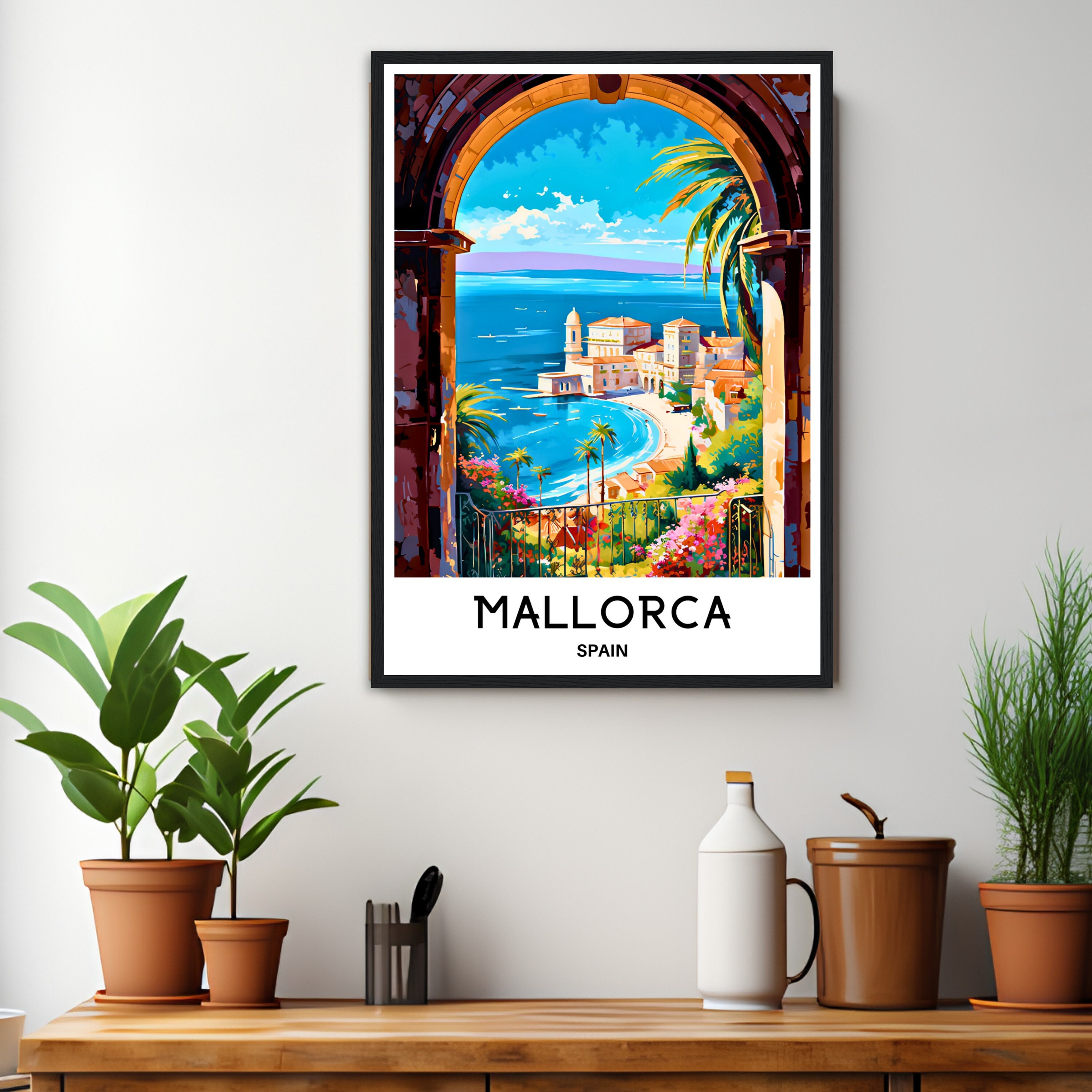 Spain Travel Poster Mallorca Travel Print Mallorca Travel Art Majorca ...