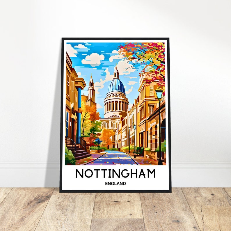 Nottingham Travel Print Nottingham Poster English Art Print England