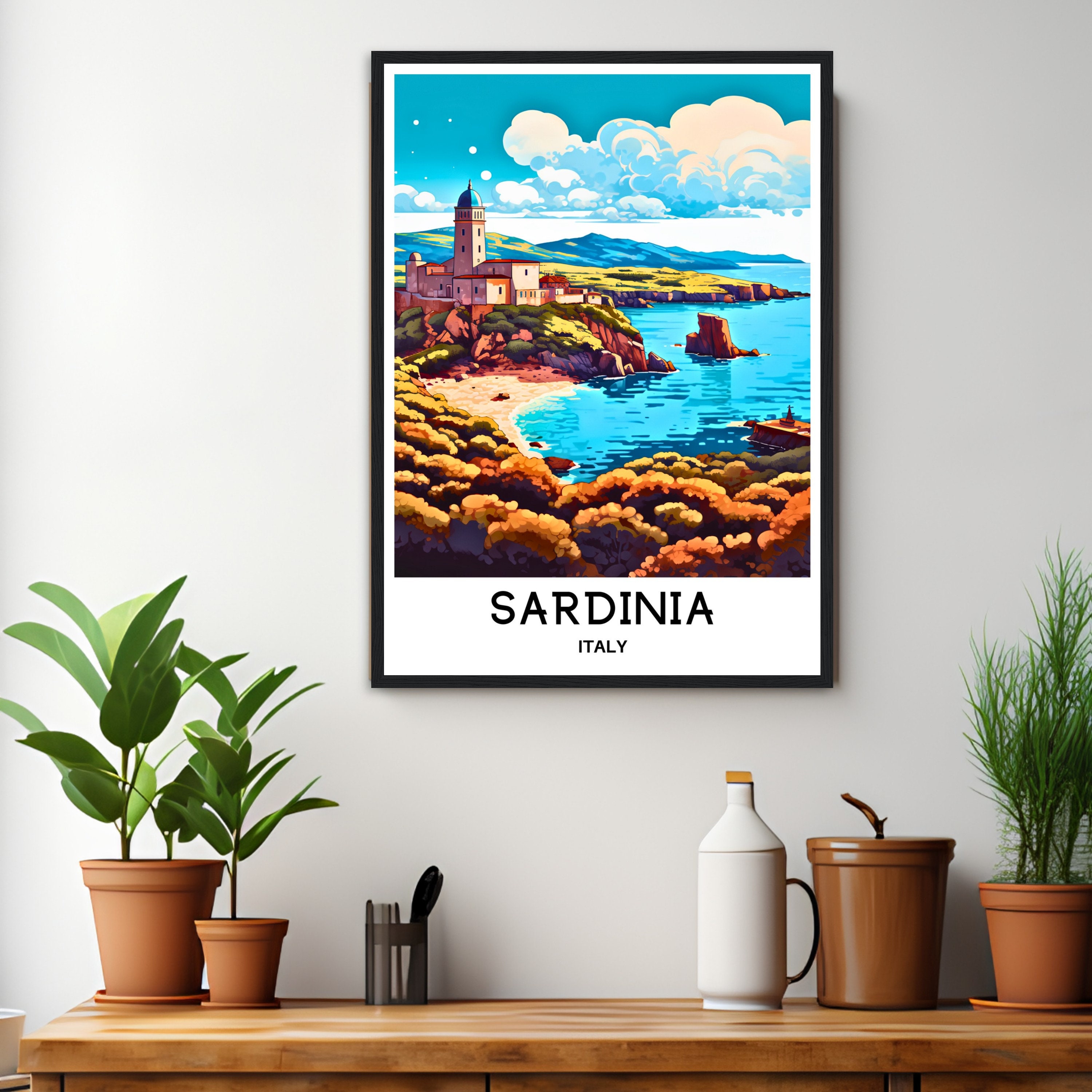 Sardinia Travel Print Italy Poster Italian Art Print Sardinia