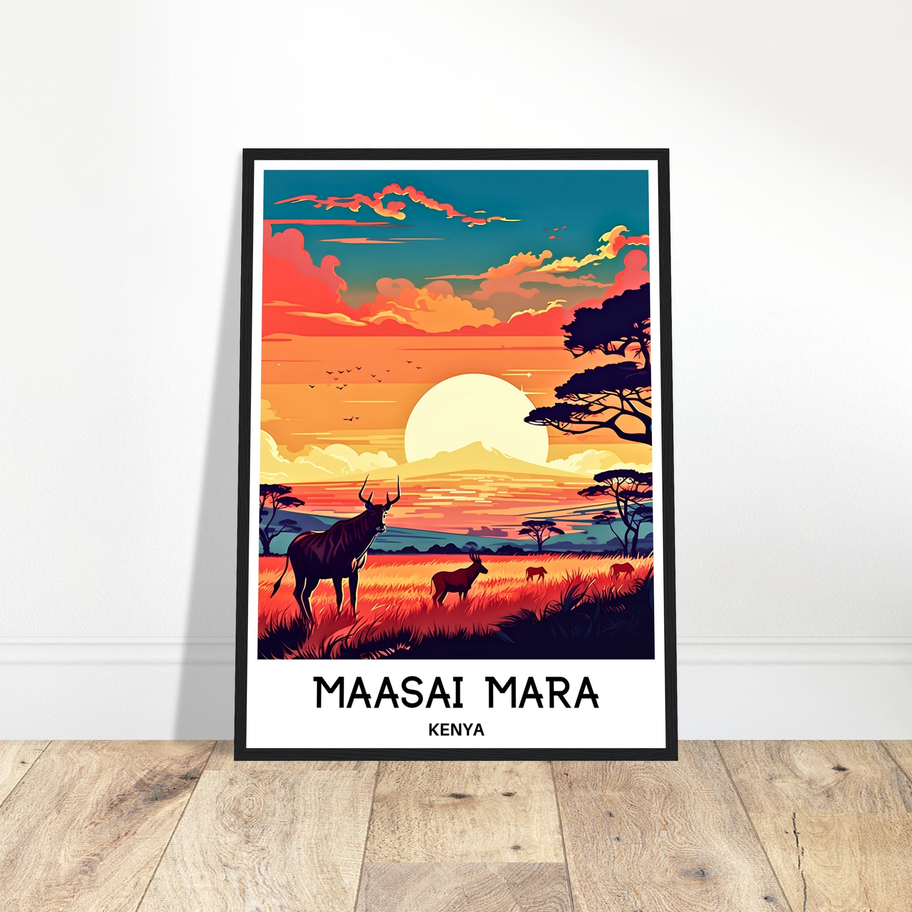 Maasai Mara Travel Print Masai Mara Travel Poster African Art