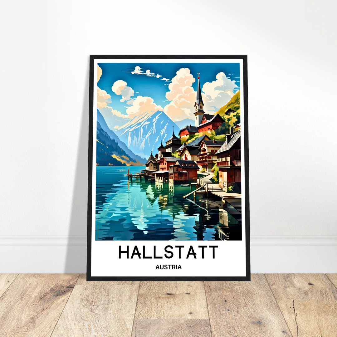 Hallstatt Travel Print Hallstatt Poster Austrian Art Print Traveler ...