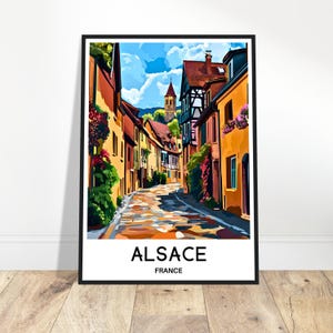 Alsace Travel Print Alsace Poster French Art Print France Lover Gift Wall Hanging Art Home Office Desk Decor Alsace Region Illustration