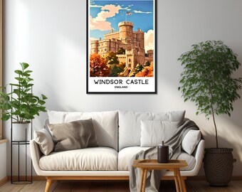 Windsor Castle Travel Print Windsor Castle Poster English Art