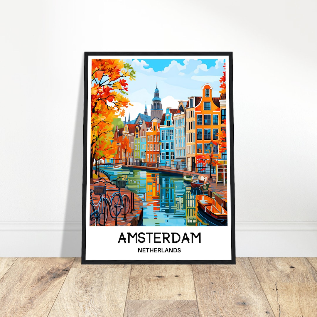 Amsterdam Vintage Poster Amsterdam Travel Print Amsterdam Print Art ...