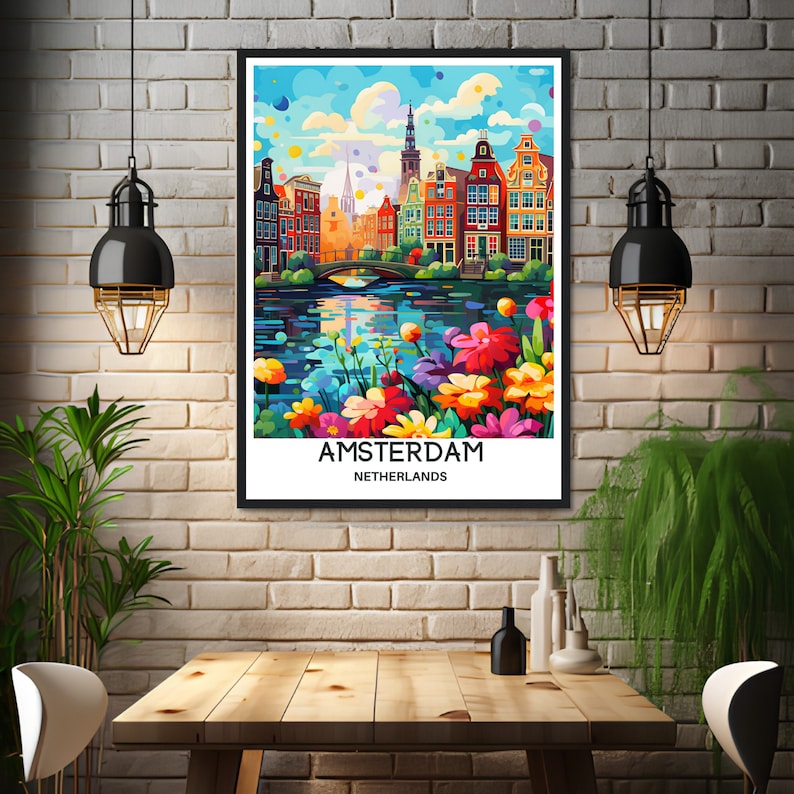 Amsterdam Poster Travel Amsterdam Print Amsterdam Wall Art Amsterdam ...