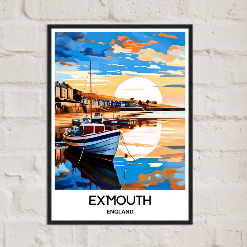 Exmouth Travel Print Exmouth Poster English Art Print England Lover