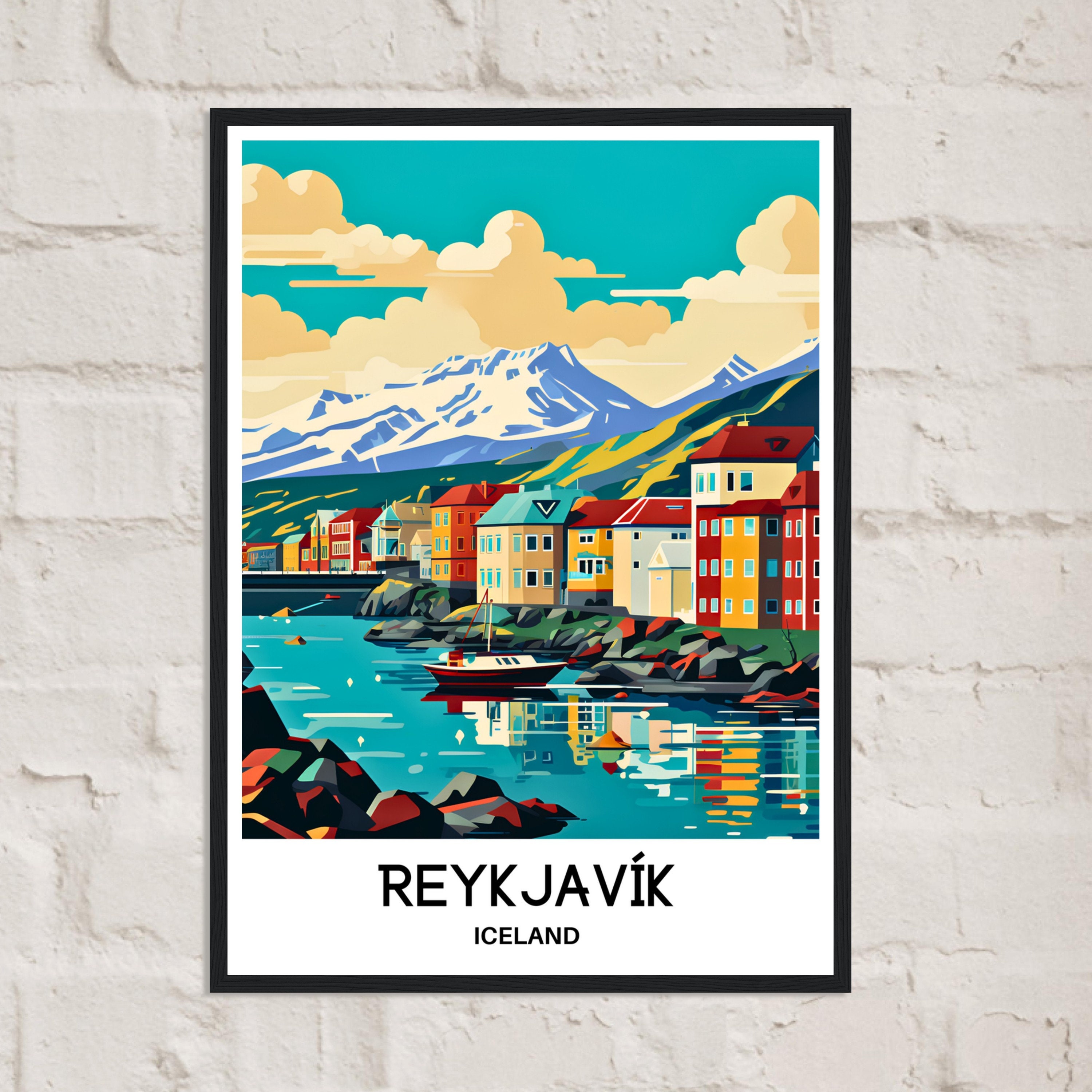 トラ　A4サイズ Reykjavik Travel Print Reykjavik Poster Icelandic Art Print