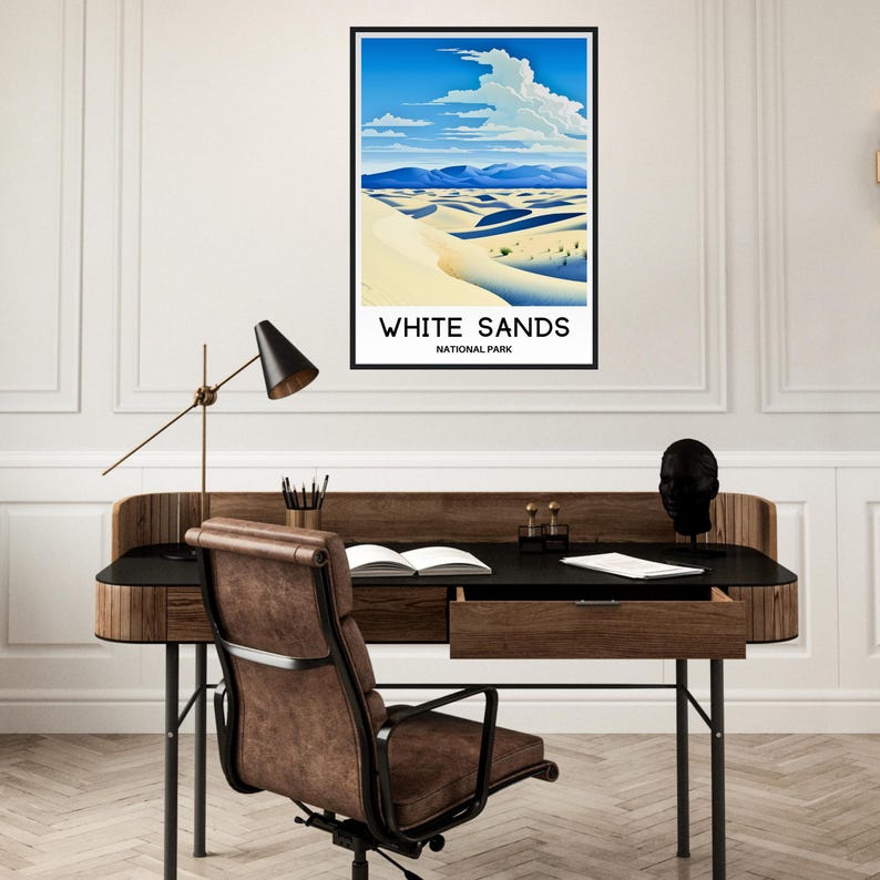 White Sands National Park Travel Print White Sands Poster American Art