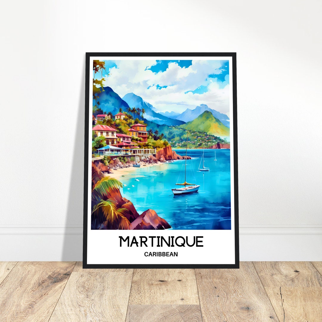 Martinique Watercolor Print Martinique Travel Poster Caribbean Art ...