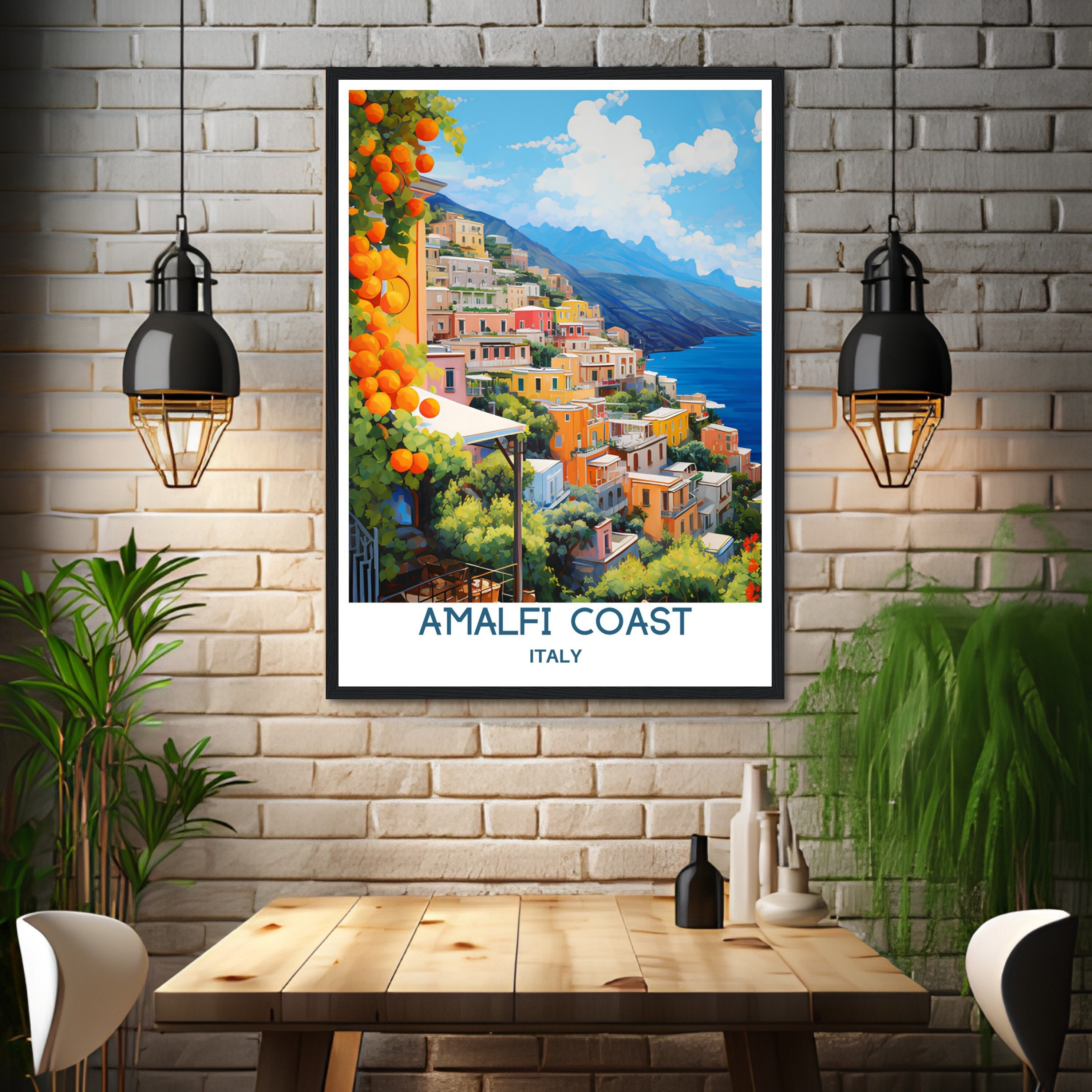 Amalfi Travel Poster, Amalfi Travel Print, Amalfi Coast Wall Art ...