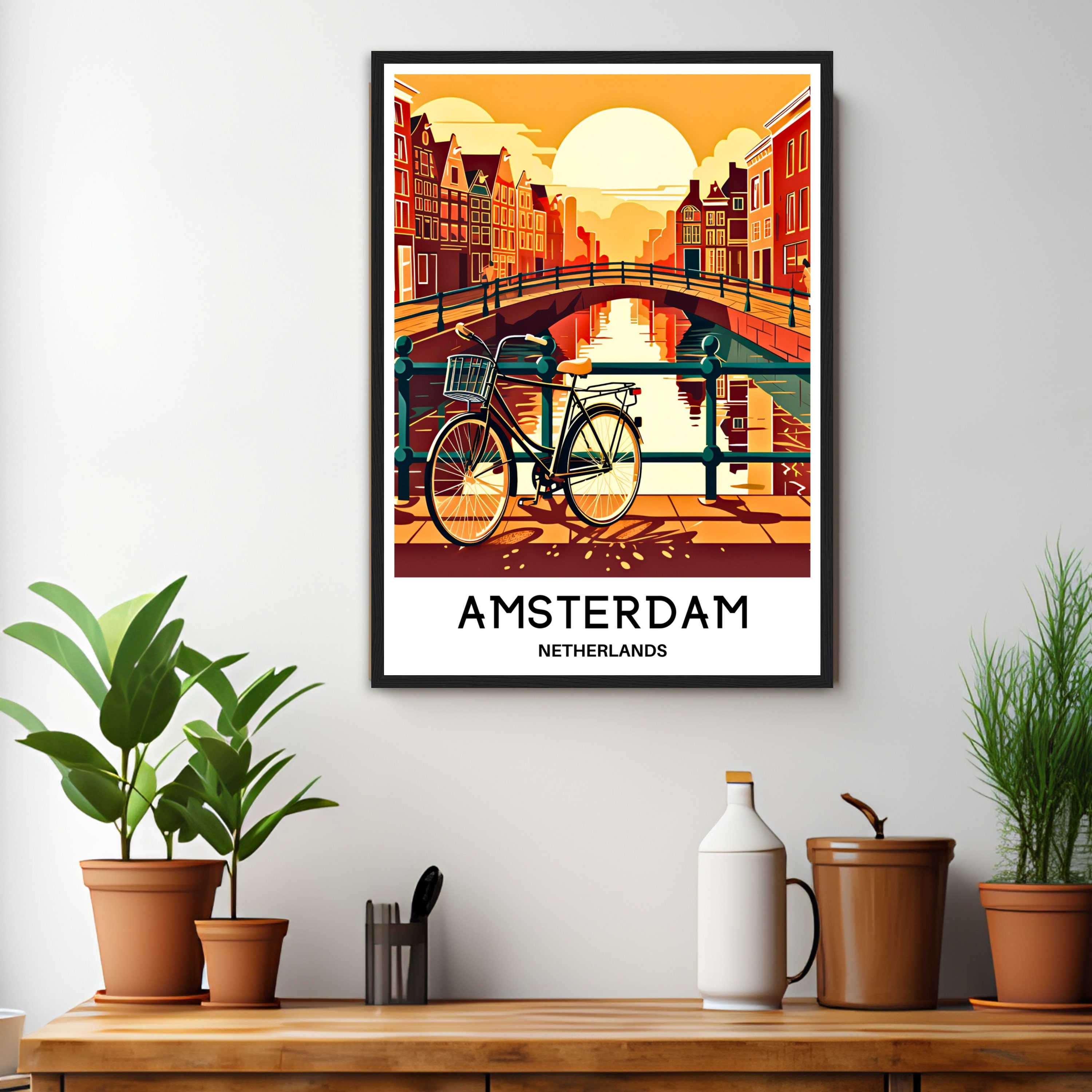 BLUPARK Kosmetiktasche ‚Amsterdam Prinsengracht‘ – Retro Make-up-Tasche Für Reisen, Geschenk Für Amsterdam-Fans