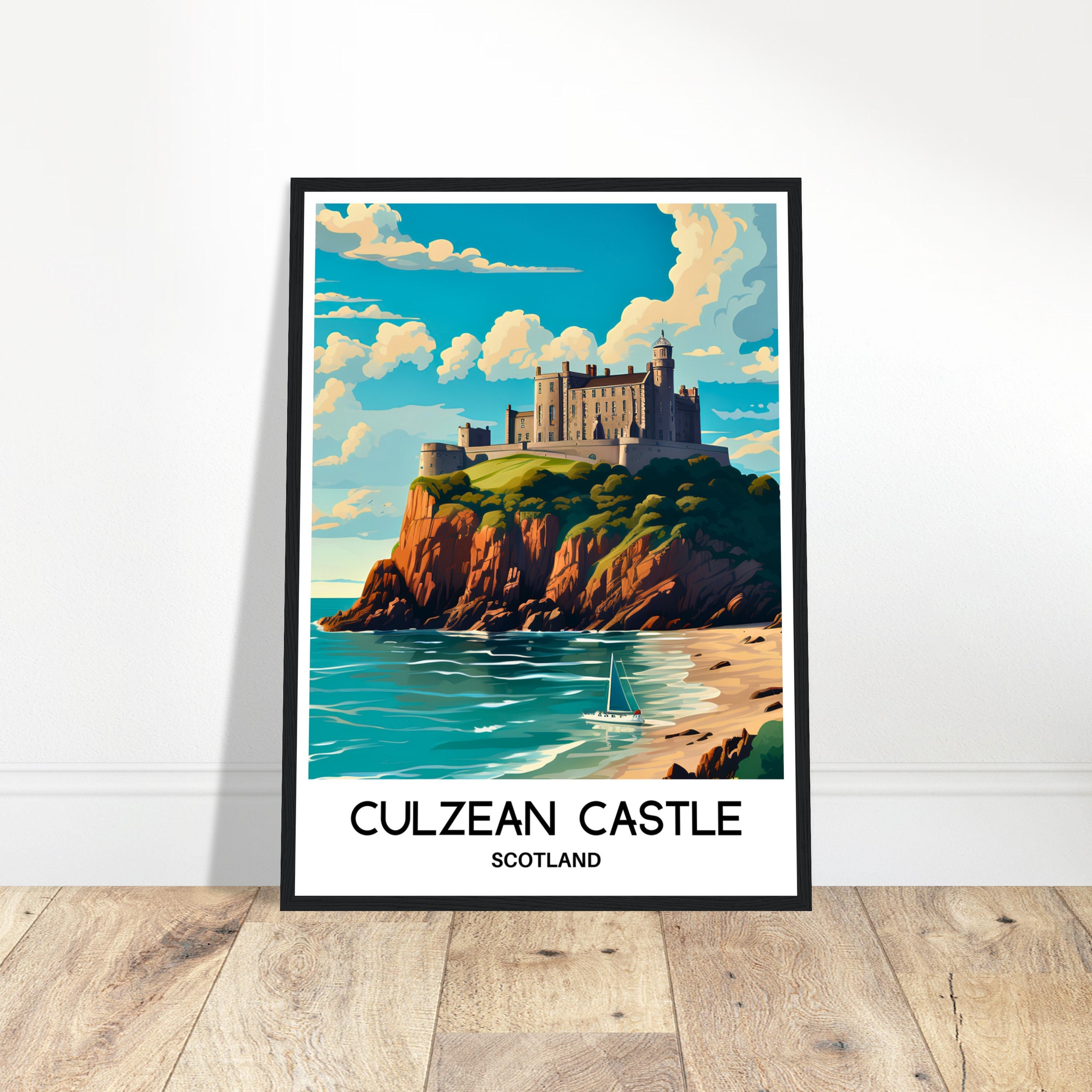Culzean Castle Travel Print Culzean Castle Poster Scottish Art Print Scotland Lover Gift Wall Hanging Illustration Home Office Deco