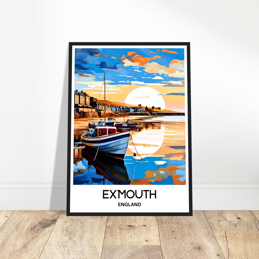 Exmouth Travel Print Exmouth Poster English Art Print England Lover