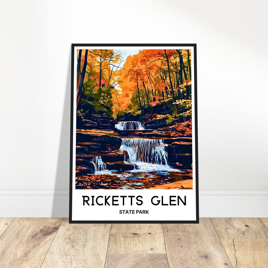 Ricketts Glen State Park Travel Print Poster American Art Print ...