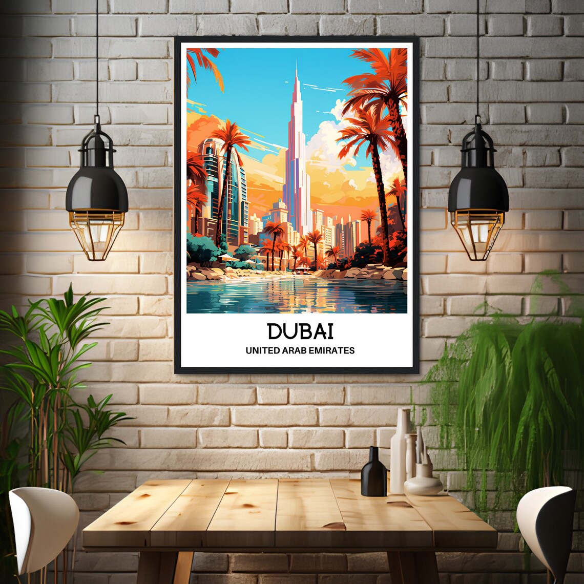 Dubai Travel Print Dubai Travel Poster Arabian Art Print United Arab Emirates Lover Gift Wall