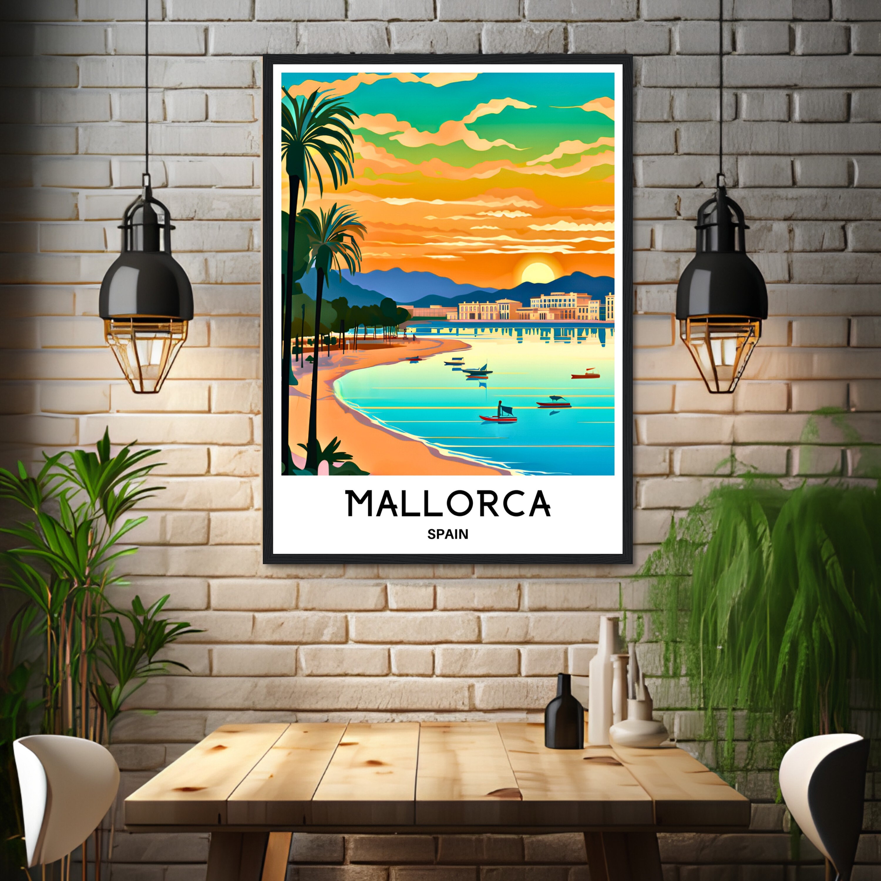 Mallorca Travel Print Majorca Travel Poster Spanish Art Print Spain ...