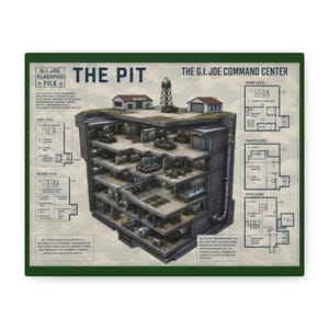 Classified Underground Command Center Cutaway Matte Canvas