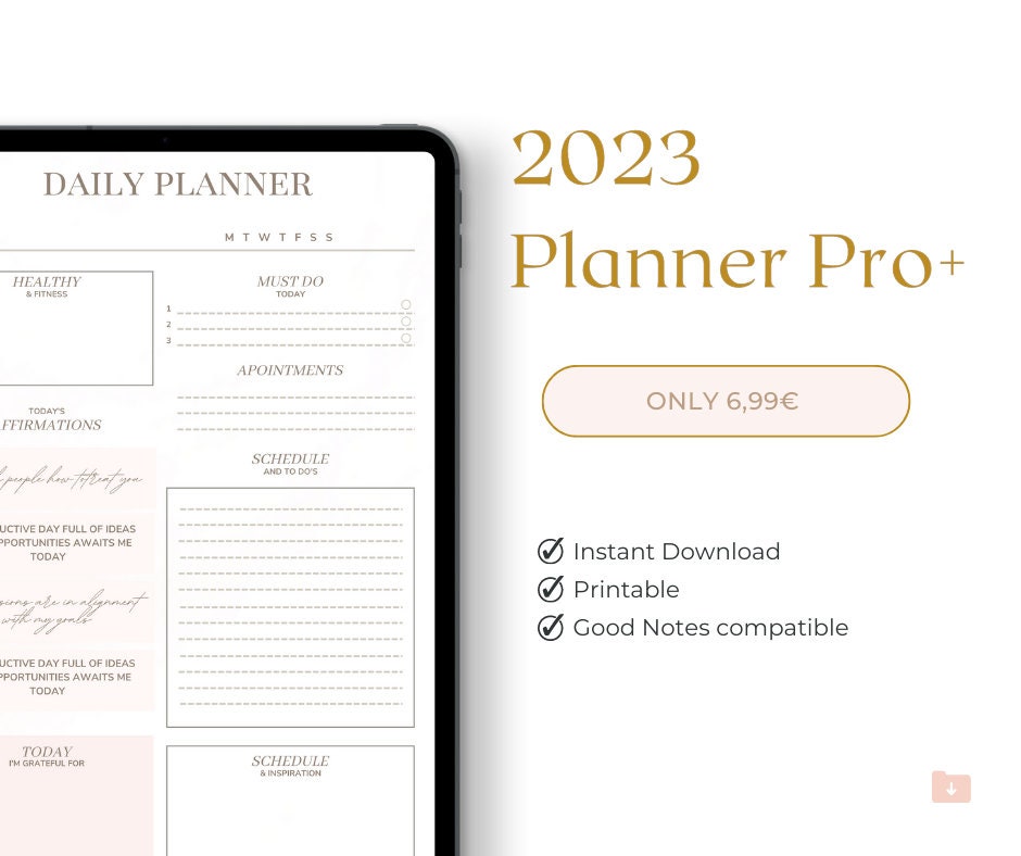 Planner Pro+ 2023 Goodnotes Compatible and Printable - the Motivational ...