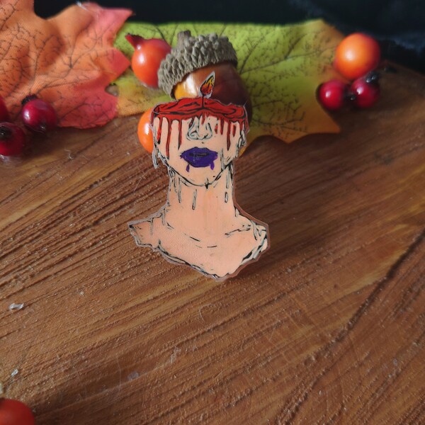 Head Candle shrink plastic pin badge
