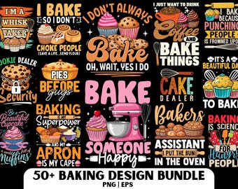 Bakdesign: Matlagningströja PNG- och EPS-fil, bagare PNG (digital nedladdning)