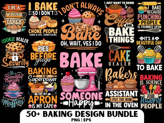 Baking Design: Cooking Shirt PNG & EPS File, Baker PNG (Digital Download)