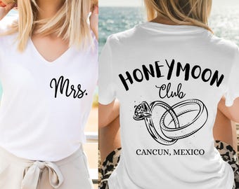 Honeymoon Shirt PNG Design: Mr and Mrs, Beach Theme (Digital Download)