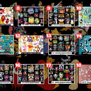 Mega Cartoon PNG Bundle: 1000+ Designs for T-shirts & Cartoon Stickers (Digital Download) image 3