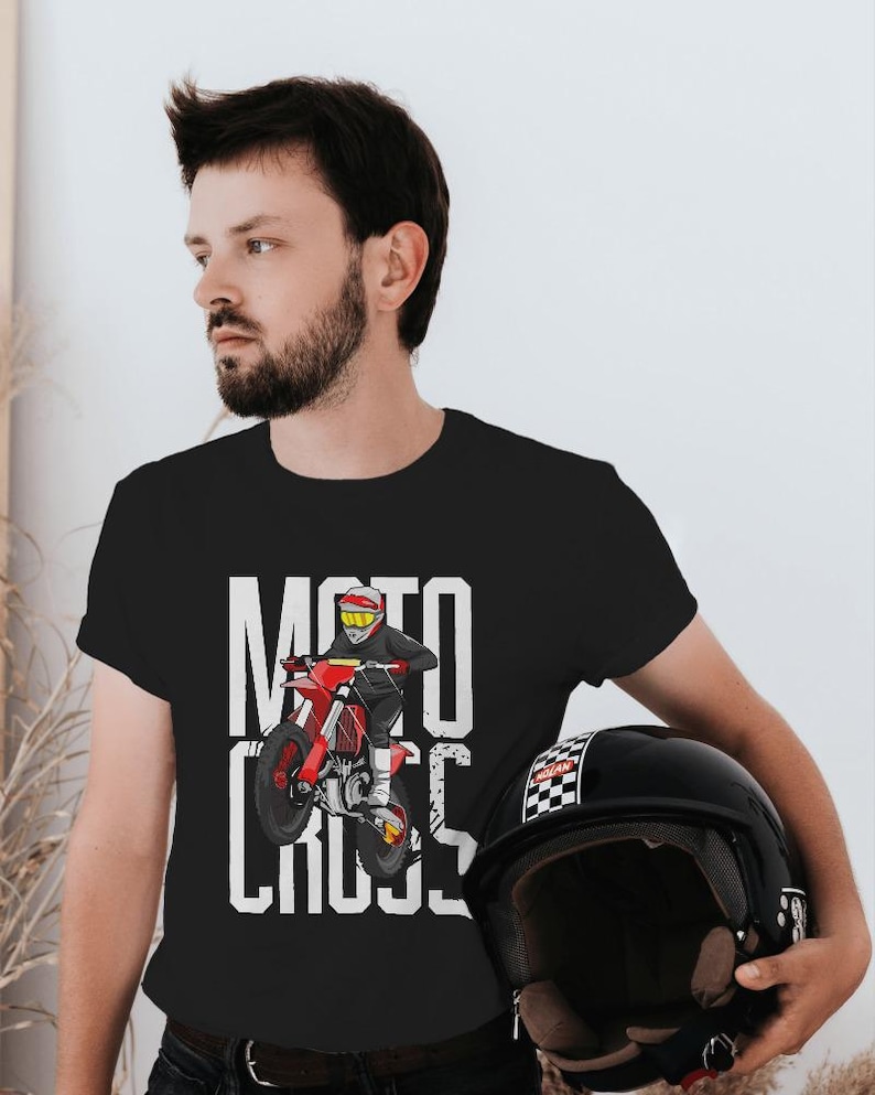 Motorcykel-T-shirtdesignpaket: 40 PNG/JPG Motorcross-designer (digital nedladdning) bild 4