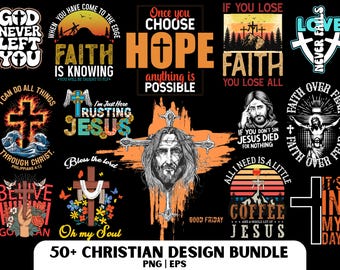 Christian PNG Bundle: Jesus T-Shirt Designs (Digital Download