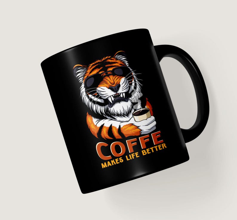 Tiger Design PNG-paket: Rytande tiger Clipart (digital nedladdning) bild 9