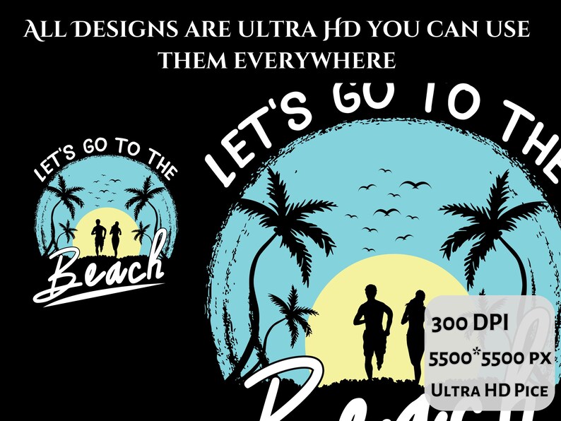 Beach Design PNG Bundle: Summer Vibes, Sunset Designs (Digital Download) image 10