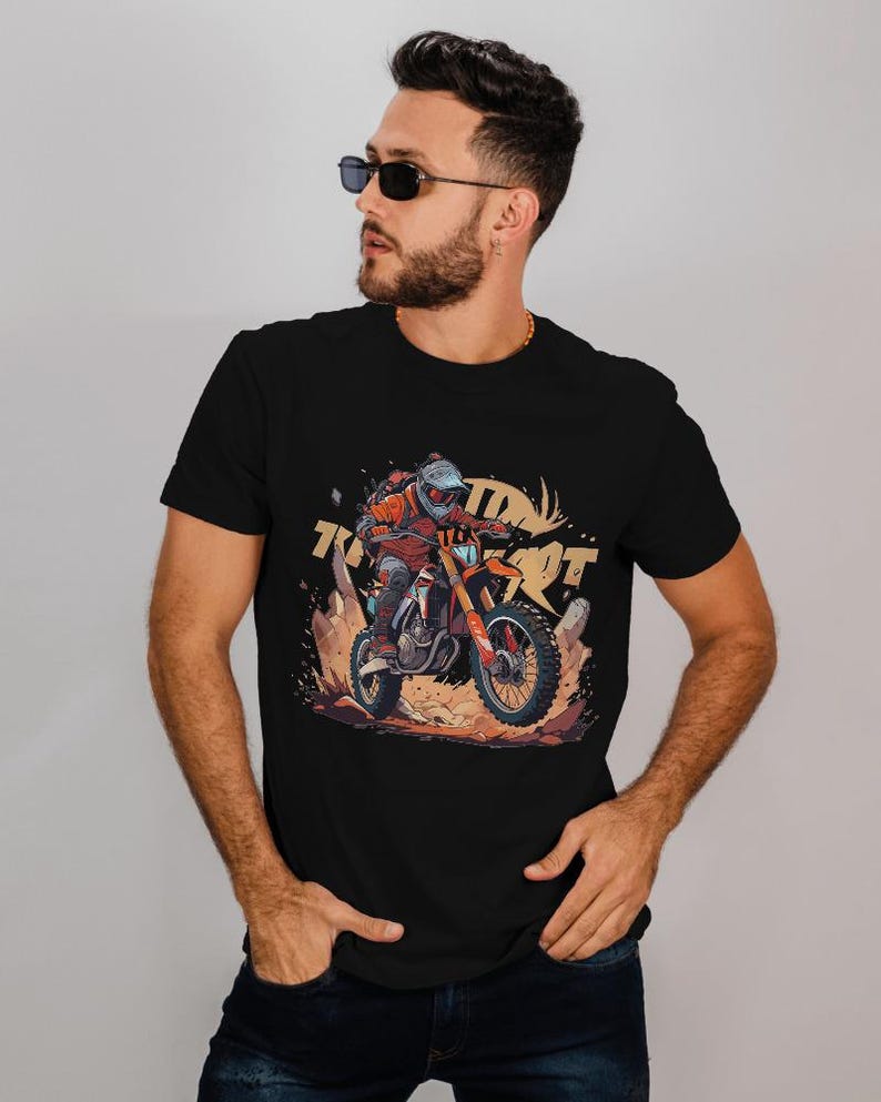 Motorcykel-T-shirtdesignpaket: 40 PNG/JPG Motorcross-designer (digital nedladdning) bild 2