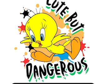 Tweety Bird Cartoon PNG: Kids T-Shirt Design (Digital Download