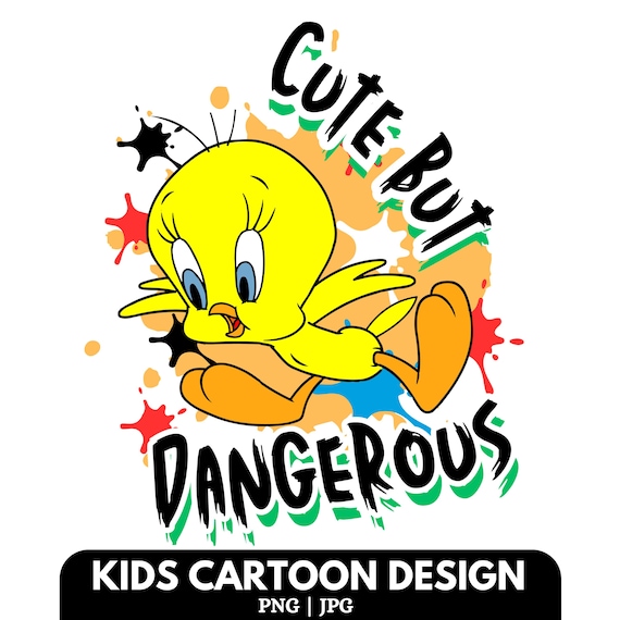Tweety Bird Cartoon PNG: Kids T-Shirt Design (Digital Download