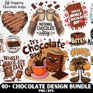 Chocolate: Hot Chocolate Shirt Design PNG & EPS File, Candy T-shirt (Digital Download)