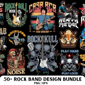 Rock Band PNG, Rock and Roll PNG, Rock and Roll T-shirt, Metal Rock PNG, Rock n Roll Design, Rock Music Design, Music Band Shirt, Rock Png.