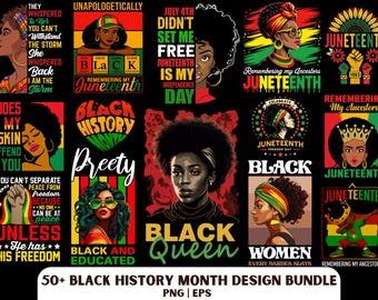Black History Bundle: Juneteenth Shirt Design 50+ PNG and EPS Editable File (Digital Download)