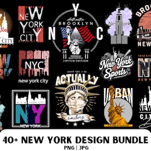 New York PNG Design, New York City, New York T-Shirt Design Bundle, New York Sublimationsdesign, New York Shirt Design, digitaler Download.