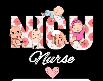NICU Nurse Cartoon Babies PNG, JPG (Digital Download)