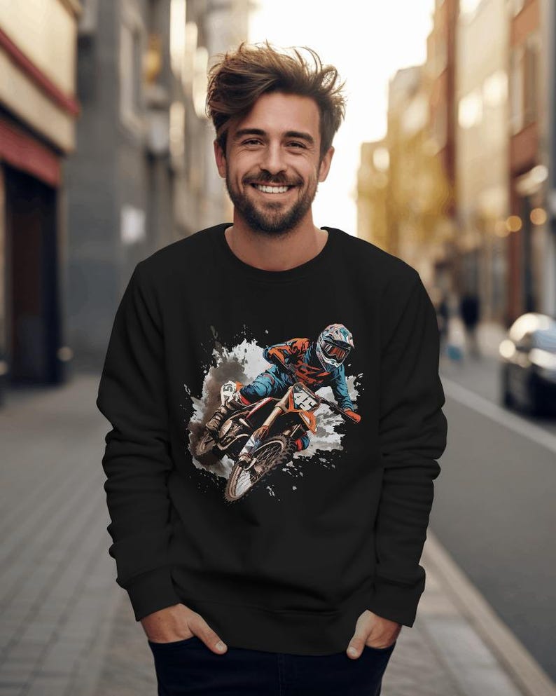 Motorcykel-T-shirtdesignpaket: 40 PNG/JPG Motorcross-designer (digital nedladdning) bild 6