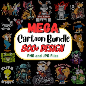 Mega PNG de conception de bande dessinée, Mega Cartoon PNG, Bundle PNG de bande dessinée, Conception de t-shirt de dessin animé, Conception d'autocollant de dessin animé, Conception de dessin animé pour enfants, Méga png