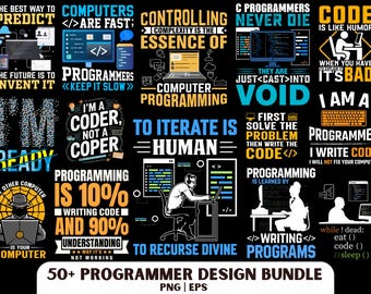 Ontwerp programmeur: coderend T-shirt png- en eps-bestand, ontwikkelaarsshirt (digitale download)