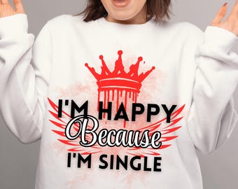 I'm Single T-shirtontwerp: Love Yourself, png, jpg (digitale download)
