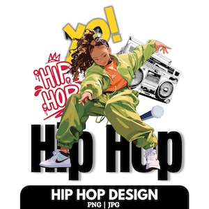 Urban Hip Hop PNG Design: Streetwear Shirt, Wearables (Digital Download)
