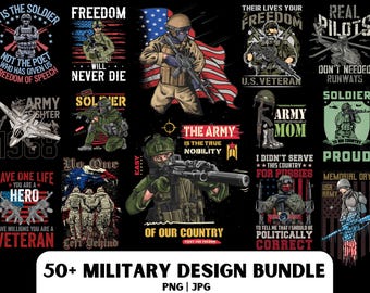 Military PNG Bundle: Army Designs for Shirts, Navy T-shirt Design, (Digital Download)