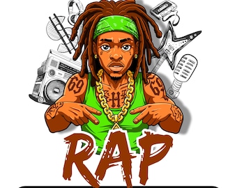 Ontwerp rapshirt: hiphop-png- en jpg-bestand (digitale download)