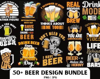 Beer PNG Bundle, Beer Quotes Design, Beer Clipart, Beer Glass PNG Design, Alcohol Quotes PNG, Beer Mug, Funny Beer Saying Design, Beer Shirt