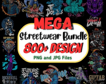 Streetwear PNG Bundle: 800+ Urban Style Designs, Street Style T-shirt Design (Digital Download)