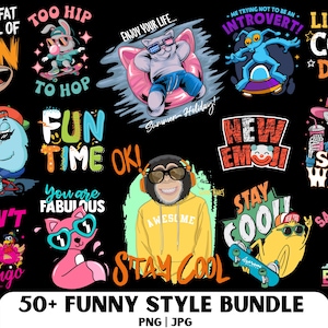 Funny T-shirt Design PNG, Funny Cartoon Design, Cartoon Design, Funny Bundle, Funny Kids Design, Trendy Funny Design, Cartoon Logo Sticker.