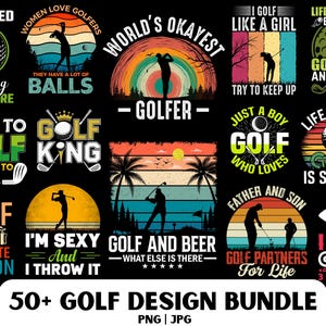 Golf Design Bundle: T-Shirt & tragbare Grafiken (digitaler Download)